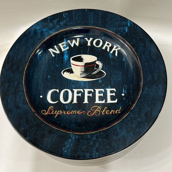 Sakura Coffee Break Plates set 4 Paris Cafe New York Caffe Expresso 8 In Round - Picture 10 of 11